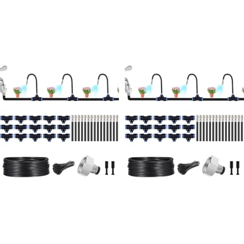 HASTHIP® Automatic Garden Watering System Slow Drip Irrigation Kit with Tee Connector Water Dripper for Plants with 15M Long Pipe Outdoor Lawn Equipment 2 PCS HASTHIP® Automatic Garden Watering System Slow Drip Irrigation Kit with Tee Connector Water Dripper for Plants with 15M Long Pipe Outdoor Lawn Equipment 2 PCS